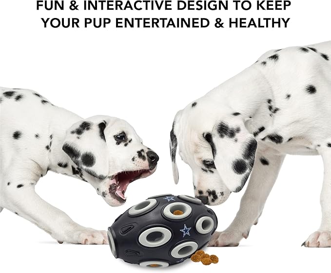 Pets First NFL Dallas Cowboys Football Toy - Treat Dispensing, Interactive Fun, Natural Rubber for Dogs & Cats