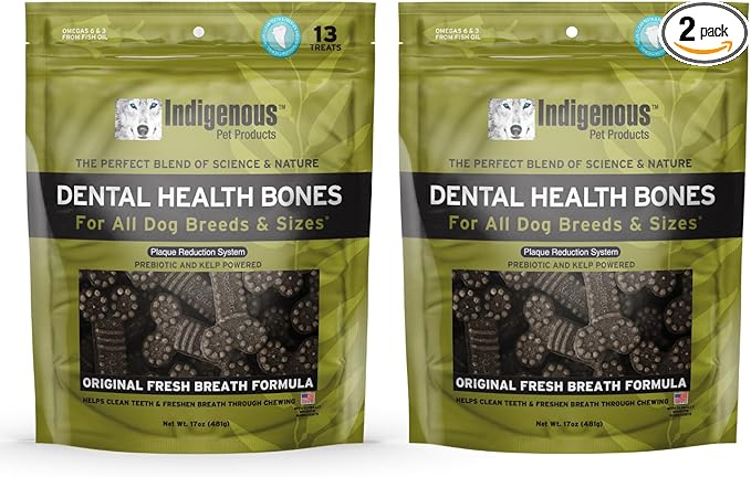 Indigenous Dental Health Bones Original Fresh Breath Flavor 17ounces (Pack of 2)