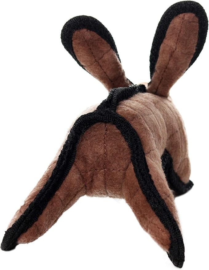 TUFFY - World's Tuffest Soft Dog Toy -Barnyard- Multiple Layers. Made Durable, Strong & Tough. Interactive Play (Tug, Toss & Fetch). Machine Washable & Floats. (Brown Rabbit, Jr 2 Pack)