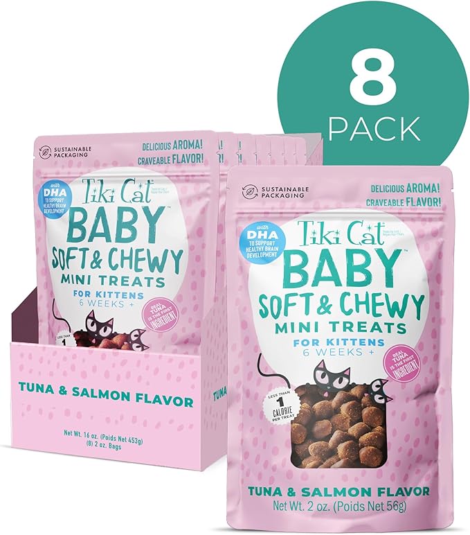Tiki Cat Baby Soft & Chewy Tuna & Salmon Flavored Treats, 2 oz. (8 Count)
