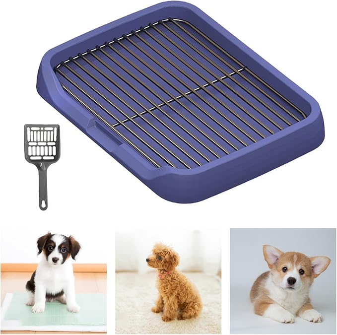 Dog Toilet, Indoor Potty Tray Pet Litter Pan, Puppy Potty Tray, Potty Trainer Puppy Pee Pad for Small Medium Large Dogs, Blue