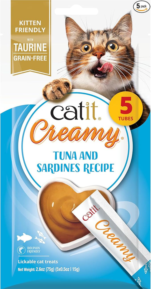 Catit Creamy Lickable Treat, Tuna & Sardine 5pk