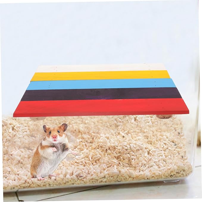 Sosoport Small Pet Toy Wooden Platform for Hamster Guinea Pig Bird Play Gym Perch Bird Cage Stand Easy Install