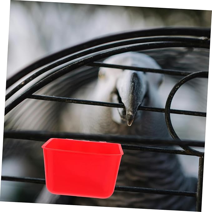 SUPVOX 4pcs Hanging Bird Cage Feeding Cups 12.5 * 9.5 * 6CM Sturdy Rabbit Water Bowl Chicken Coop Feeder PET Food and Water Bowls for Small Animals
