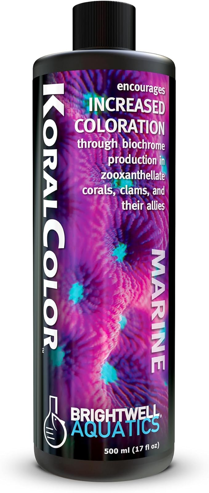 Brightwell Aquatics KoralColor – Coral Pigment Enhancer for Vibrant Reef Colors – Supports Zooxanthellae Biochrome Formation – Professional-Grade Trace Elements, 500 ml