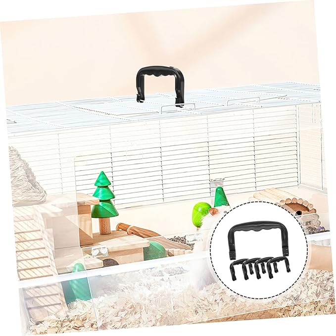 LIOOBO 5pcs Portable Pet Cage Handle Multi-use Plastic Lifting Grip for Bird Hamster Small Animal Cages Lightweight Design for Outdoor Convenience