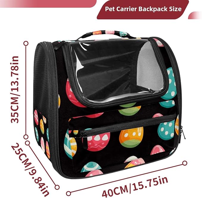 Easter Symbol (1) Cat Backpack Carrier Pet Backpack Carrier for Small Dogs and Medium cat Puppy Kitten Bunny