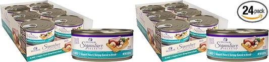 Wellness CORE Signature Selects Flaked Adult Wet Cat Food,Natural,Protein-Rich,Grain Free,5.3 Ounce (Skipjack Tuna & Shrimp),(Pack of 24)