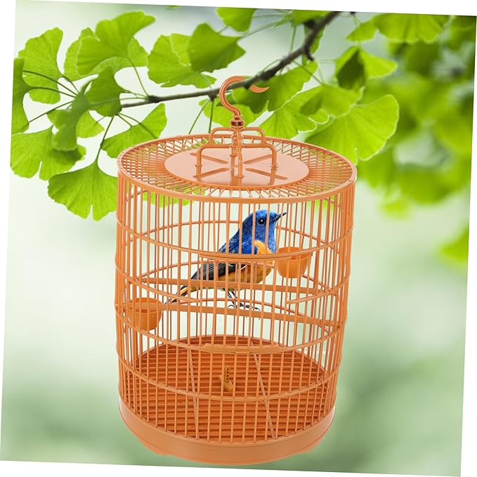 Kisangel Decorative Hanging Bird Cage Plastic Small Animal Cage with Safety Door Spacious Design for Parakeets Hamsters and Small Birds