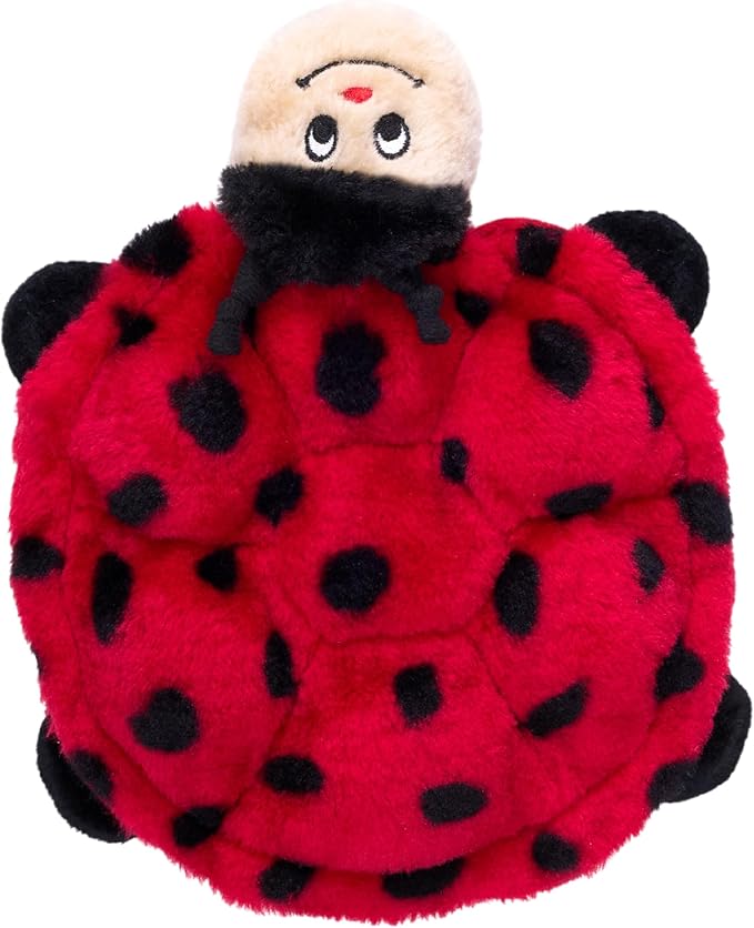 ZippyPaws Squeakie Crawlers - No Stuffing Dog Toys to Keep Them Busy, for Small, Medium, & Large Dogs, Squeaky Pet Toy for Boredom, Unstuffed Chew Toy, Puppy Products, Turtle & Ladybug - 2 Pack, 10"