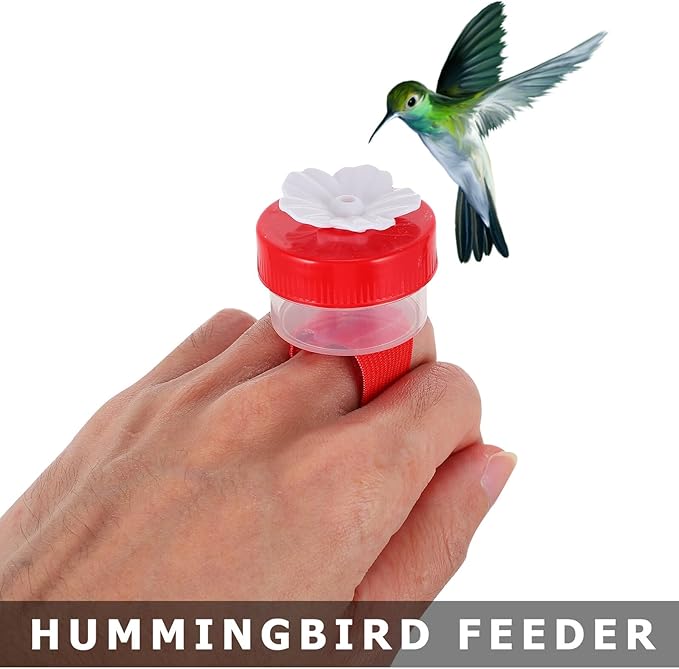 Handheld Hummingbird Feeder Plastic Flower Replacement Feeding Outlet, Small Portable Bird Feeder Accessory for Backyard Birding and Outdoor Use Color Style