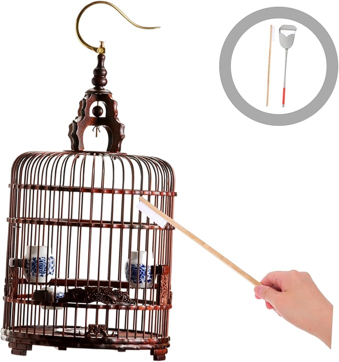 Happyyami 2pcs Birdcage Cleaning Brush Set Efficient Dropping Scoop and Brush for Small Animal Cages Bird Cage Accessories for Maintaining Clean Environment