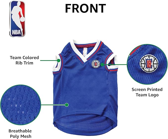 Pets First NBA LOS ANGELES CLIPPERS DOG Jersey, Large - Tank Top Basketball Pet Jersey