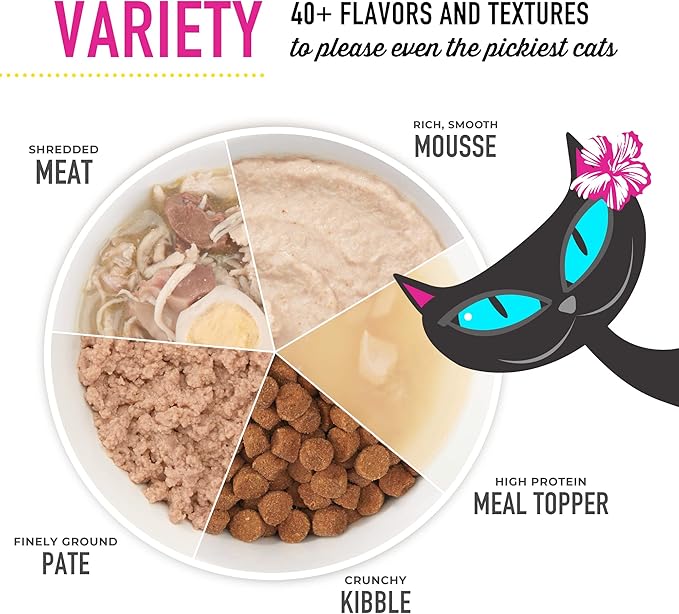 Tiki Cat After Dark Velvet Mousse Wet Cat Food, Variety Pack, 2.8 oz. Pouch (Pack of 12)