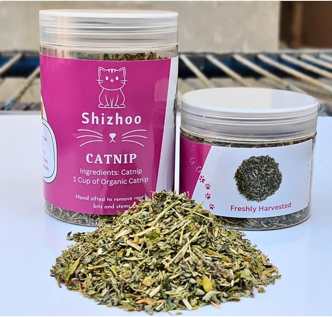 100% Natural Catnip for Cats & Kittens Premium Organic Blend to Energize and Excite Cats, Safe for Cat Play, Training, Refillable Catnip Toys, Cat Tree and Cat Bed (1/2 Cup)