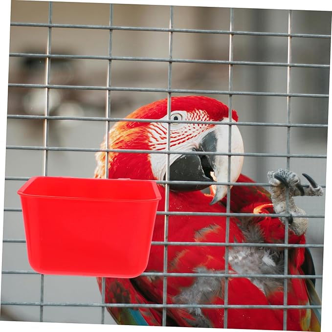 SUPVOX 4pcs Hanging Bird Cage Feeding Cups 12.5 * 9.5 * 6CM Sturdy Rabbit Water Bowl Chicken Coop Feeder PET Food and Water Bowls for Small Animals