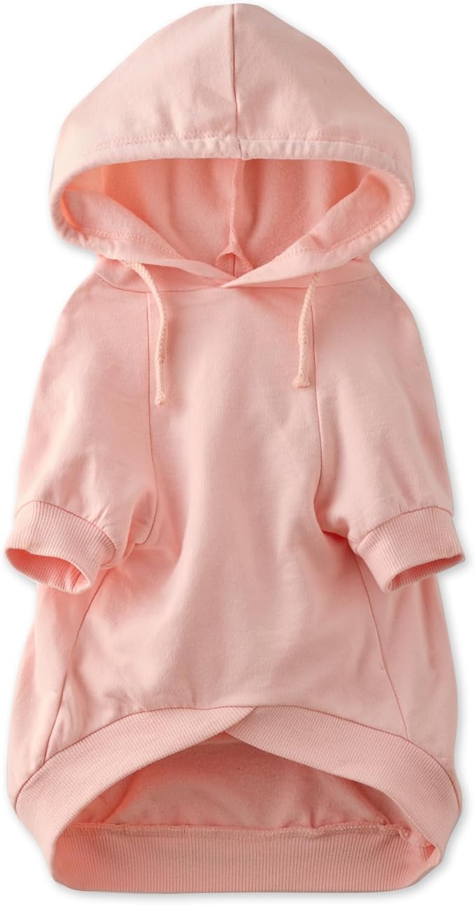 Pet Passion Rocky – The Original Lightweight Hooded Tee 100% Organic Cotton Dog Hoodie Pet Coat Sweater for All Sized Dogs, Original Pink, X-Small (5-12 lbs)