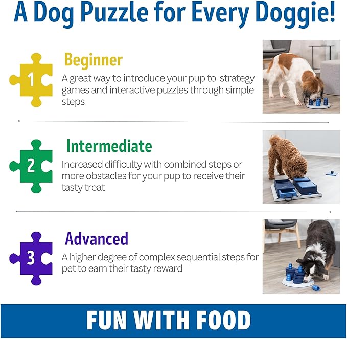 TRIXIE Flip Board Dog Activity Interactive Toy, Level 2 Food Puzzle Game, Brain Teasing Treat Dispenser, IQ and Mental Development Toy for Smart Dogs, Enrichment Toy for Boredom Busting