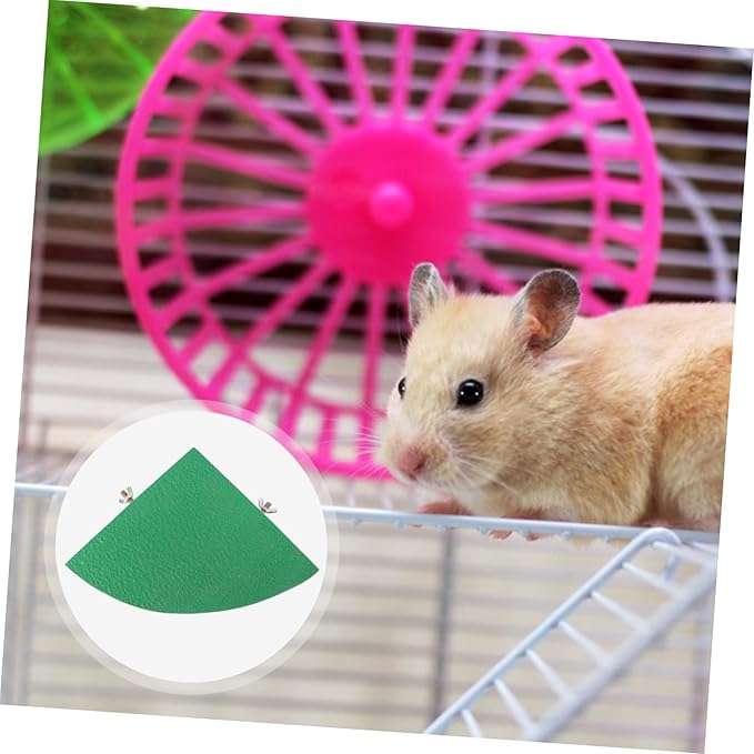 Fan Shape Frosted Wooden Pet Cage Platform for Small Animals Decoration for Hamsters Parrots Squirrels and Gerbils Durable Chew Design Random Color