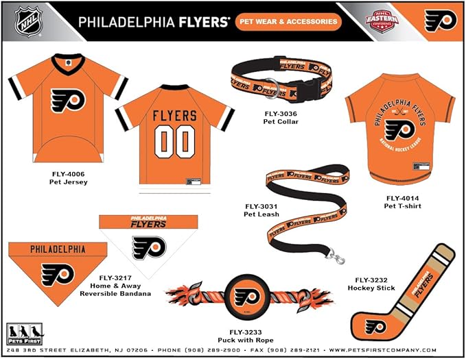 NHL Philadelphia Flyers Leash for Dogs & Cats, Large. - Walk Cute & Stylish! The Ultimate Hockey Fan Leash!