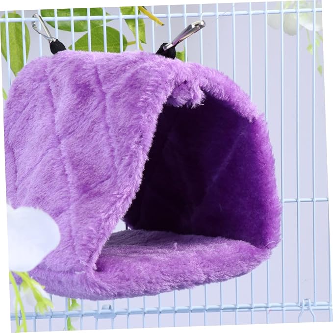 WOONEKY Adorable Plush Parrot Hammock Bed Warm Hanging Hut for Bird Cage Material Encourages Exercise and Coordination for Home Use