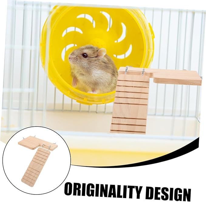 LIOOBO Hamster Cage Hanging Plaything Wooden Platform Toy Pet Ladder Stand Bird Cage Accessory