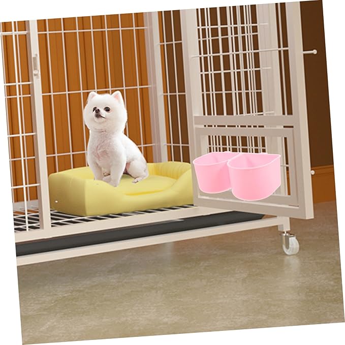 Height Pet Cage Bowl Easy Attach Dog Cat Feeder Crate Water Bowl Holder Bird Cage for Small Pets