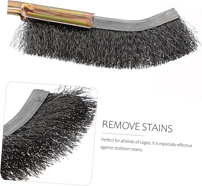 Housoutil 6pcs Cage Cleaning Brushes Handle Wire Brush Cleaner for Parrots Pet Supplies Hanging for Easy Storage and Convenient Use