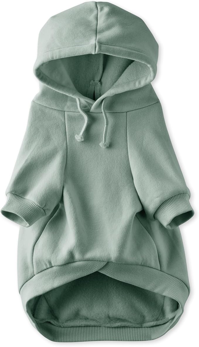 Pet Passion Rocky II - The Extra Comfy Hoodie, Organic Cotton and Recycled Poly Dog Hoodie Pet Coat Sweater for Small, Medium, Large Dogs, Sage, Medium (20-45 lbs)