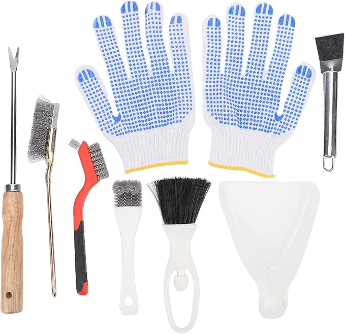 Bird Cage Cleaning Tools Set, Stainless Steel Brush Bird Cage Cleaner Brush Kit for Parakeet Items Small Animal Clean