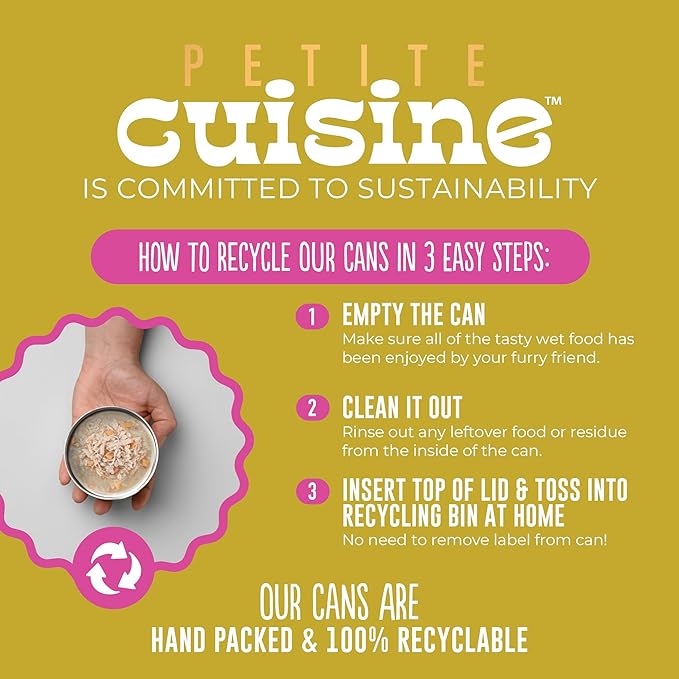 PETITE CUISINE Whole Foods Wet Cat Food, Chicken & Sweet Potato Entree in Broth, 2.8 oz. Can (24 Count)