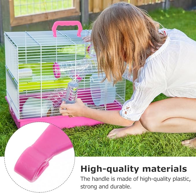 Ipetboom 10pcs Pet Cage Crate Handles Replacement Cage Handles Dog Crate Replacement Parts for Pet Cage Carrier Rabbit Cages Handle Replacement for Squirrel Hedgehog Chinchilla Hamster, Pink