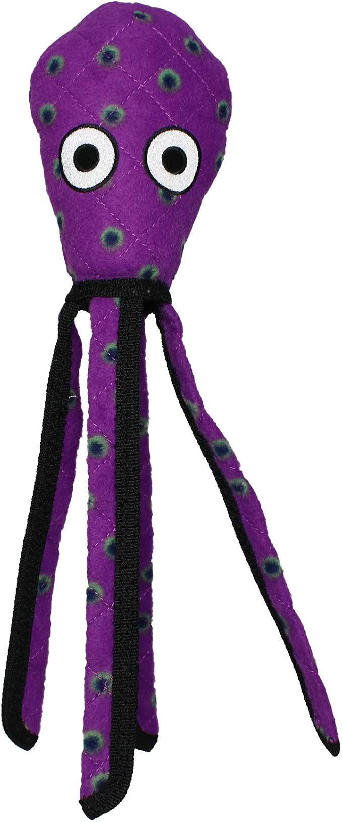 TUFFY - World's Tuffest Soft Dog Toy - Ocean- Squeakers - Multiple Layers. Made Durable, Strong & Tough. Interactive Play (Tug, Toss & Fetch). Machine Washable & Floats. (Squid Purple, Large)