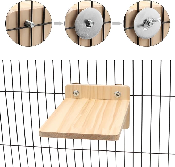 Wooden Stand Platform Birds Perch for Hamster Rat Mice Chinchilla Cage Exercise Toy