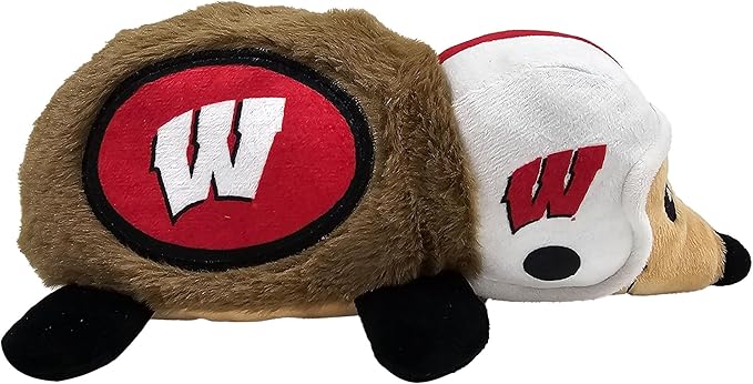 NCAA Wisconsin Badgers Plush Hedgehog Toy for Dogs & Cats, Cool Soft Pet Toy for Fun and Interactive Play, Dog Chew Toy with Squeaker, Licensed Hot Pet Toy