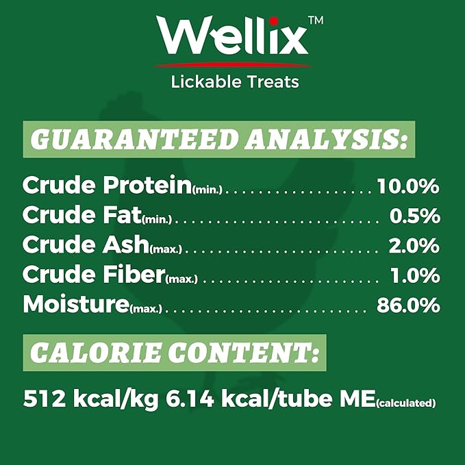 Wellix Lickable Cat Treats Healthy - Grain-Free Chicken&Cat Grass Flavor Kitten Snacks (24 Count) - Squeezable Up Cat Treats for Hairball Control&Gut Healthy