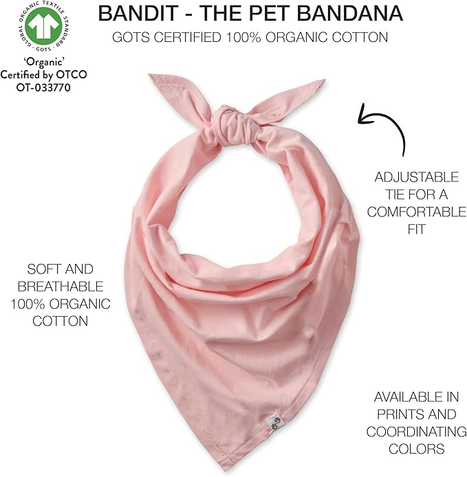 Pet Passion Bandit - THE PET Bandana 100% Organic Cotton Pet Bandanas Clothes for Small, Medium, Large Dogs, 2-Pack Camo-Pink, X-Small/Small