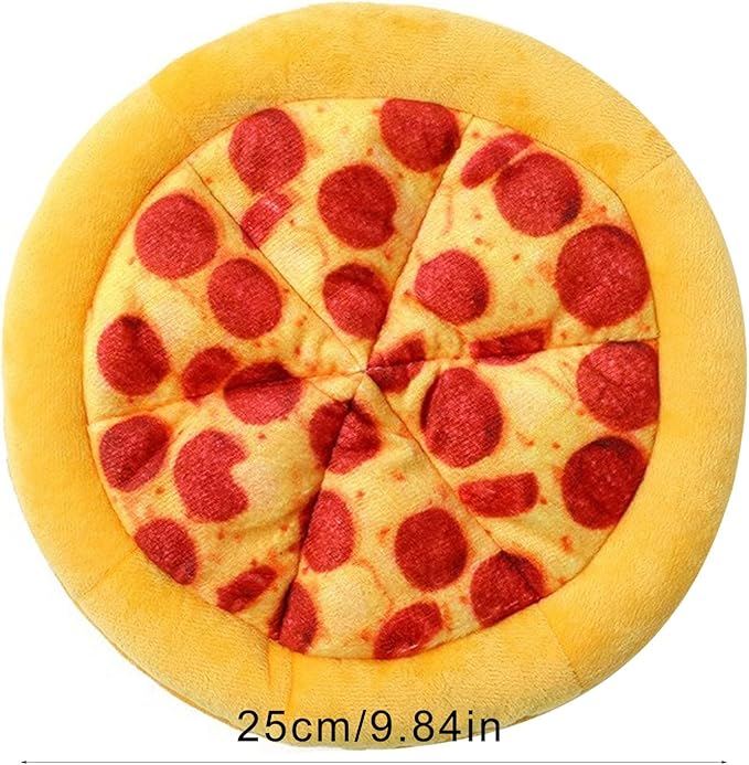 Chew Friendly Plush Pizza Pet Toy for Dog and Cats Realistic Pizza with Squeaker Perfect for Indoor Interaction Play Interaction Toy