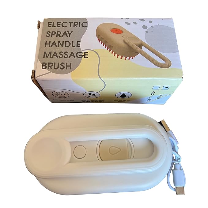 Easy Self-Cleaning Pet Steam Brush with 360° Rotating Arm for Long and Short Hair Cats and Dogs Grooming Supplies Steam Brush for Shedding (One Size, 2, Count)