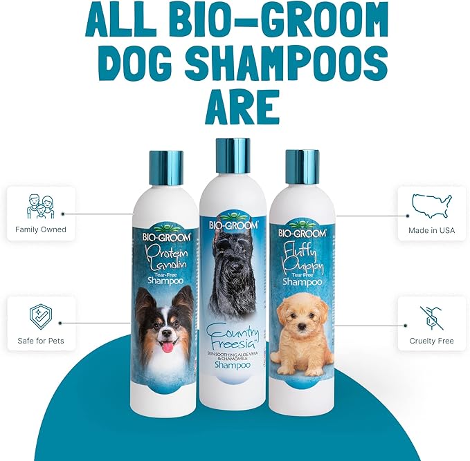 Bio-Groom Country Freesia Dog Shampoo – Natural Scent Pet Shampoo, Aloe Vera, Chamomile, Cat & Dog Bathing Supplies, Puppy Wash, Cruelty-Free, Made in USA, Quick Rinse Cat Shampoo – 12 fl oz 1-Pack