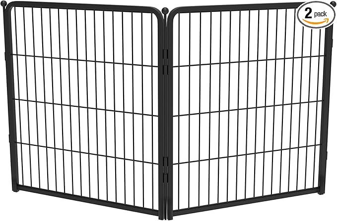 FXW Homeplus Unleashed Indoor Dog Playpen - Stress-Free and Safe Play, Heavy Duty 32 Inch 2 Panels Dog Pen for Small and Medium Dogs, Black│Patented