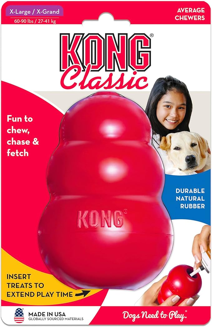 KONG Classic Stuffable Dog Toy Easy Treat Peanut Butter Spray - Fetch & Chew Toy for Dogs - with Dog Toy Filler Treat - for Hours of Fun & Enrichment - 14 oz - XL