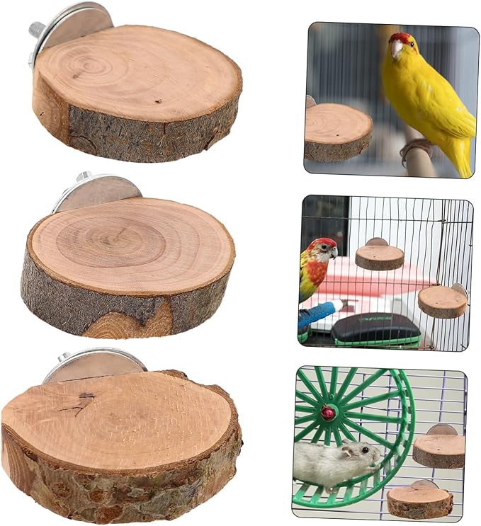 3pcs Wooden Hamster Ladder and Bird Perch Toy Climbing Accessory for Animals Stimulating Design for Exercise and Play for Bird Cages and Hamster Habitats