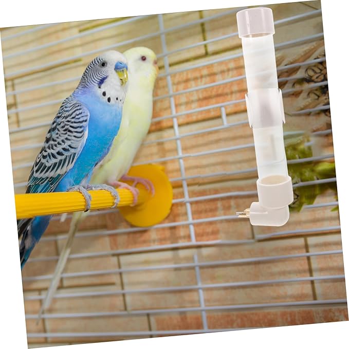 HEMOTON 1set Automatic Parrot Drinking Device and Water Feeder External Bottle for Small Animals Easy Installation Space-Saving Design for Pet Bird Cages
