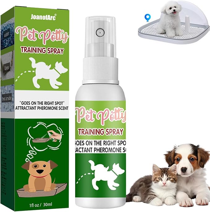 JoanofArc Dog Potty Spray Set, Potty Training Spray for Dogs, Cat Litter Here Training Spray, Stops Urination & Marking, Indoor and Outdoor Use Toilet Training Aid, 30ml