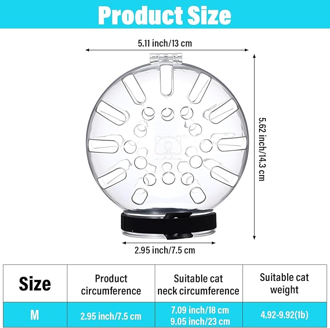 Cat Muzzle for Grooming Adjustable Hood with Paw Covers, Breathable Cats Helmet Anti Bite Muzzles Anti Scratch Boots Silicone Kitten Bubble Muzzle and Paw Protector for Pet Bathing Cat Claw Care