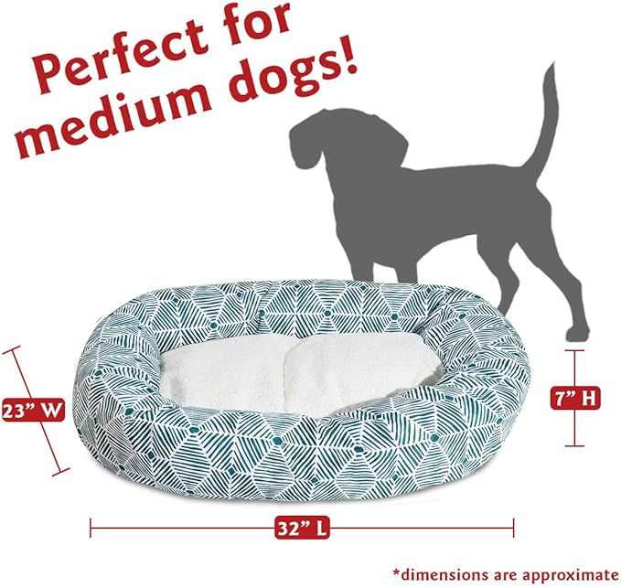 Majestic Pet 32" Charlie Emerald Sherpa Bagel Bed