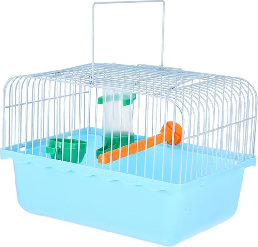 Portable Multi-Functional Bird Carrier Cage for Parrots and Small Animals Spacious Abs and Iron Travel Cage with Comfortable Interior Sturdy Design for Easy Transport Random Color