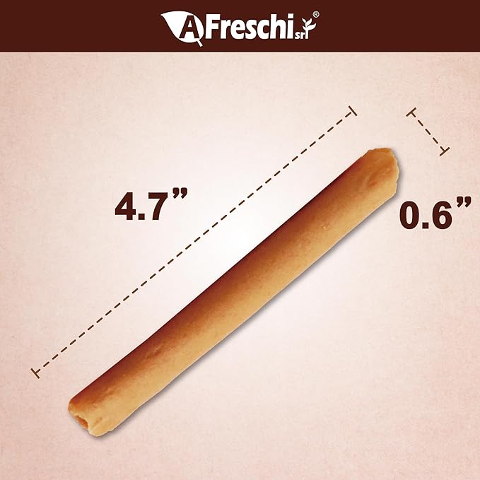 A Freschi srl Chicken Dog Treats, All Natural, Healthy & Easily Digestible, Grain-Free Puppy Chews, Low-Fat, Human Grade Training & Rewards Dog Snacks, Chicken Roll, 12 oz Pack
