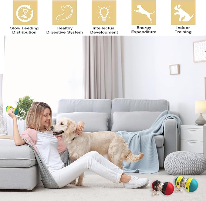 Interactive Dog & Cat Puzzle Feeder Toy, Adjustable Slow Feeding Treat Dispenser for Mental Stimulation, Enrichment Toy for Small to Medium Pets (Black-Red)